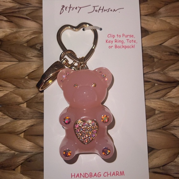 NEW Betsey Johnson Gummy Bear Purse/Backpack/Key Chain Charm In Pink - Picture 3 of 5